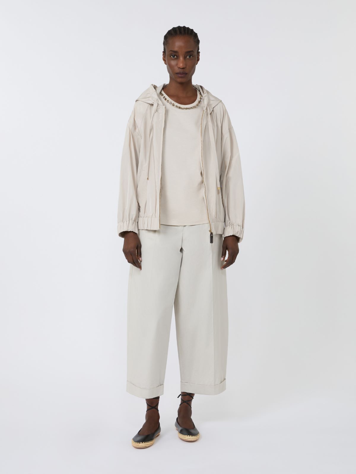 Camiseta de algodón y modal - BEIGE - Max Mara