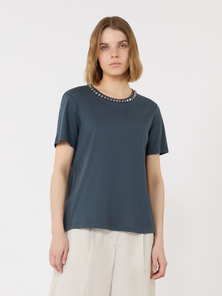 Cotton and modal T-shirt - ULTRAMARINE - Max Mara - 2