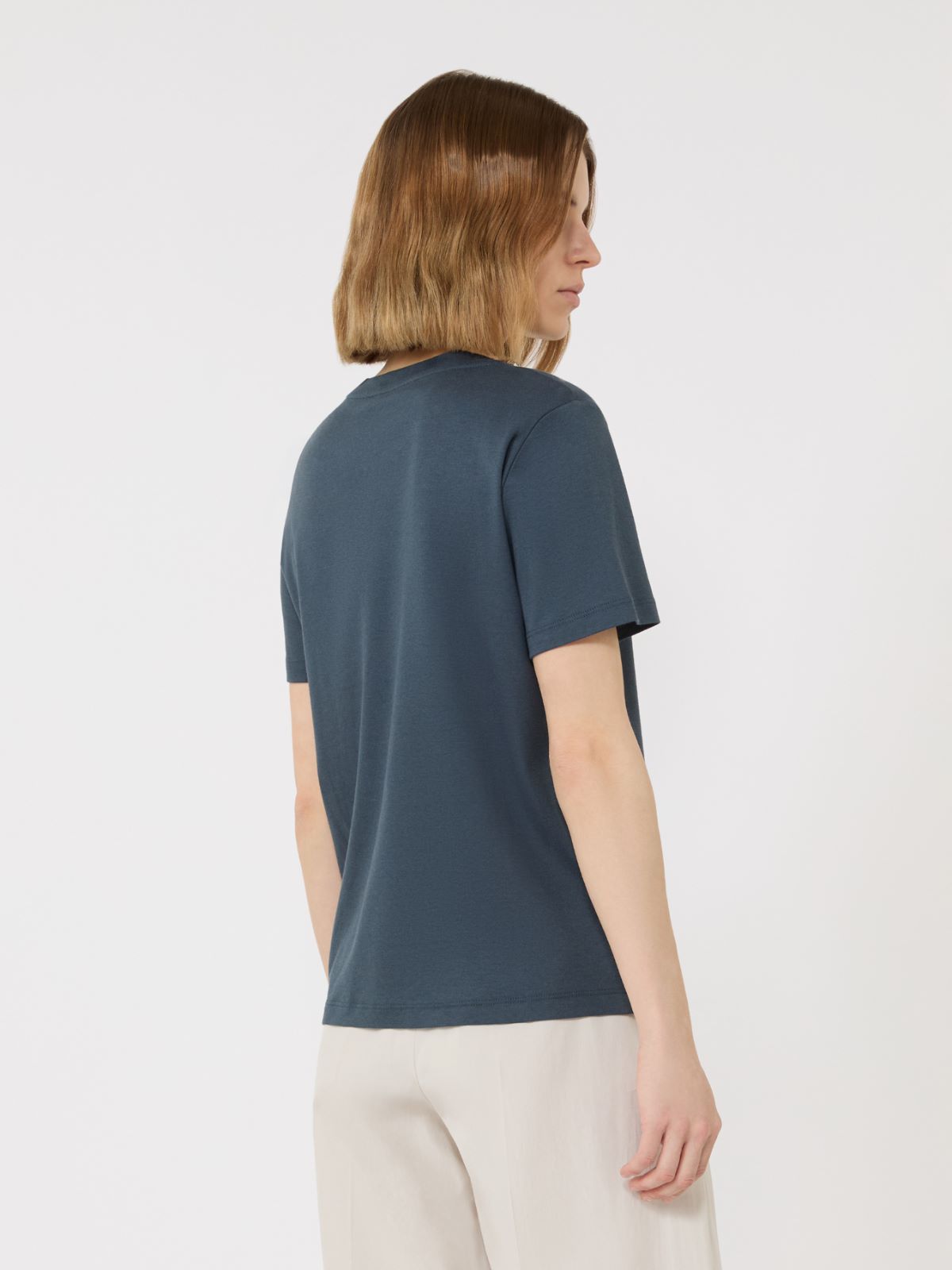 Cotton and modal T-shirt - ULTRAMARINE - Max Mara - 3