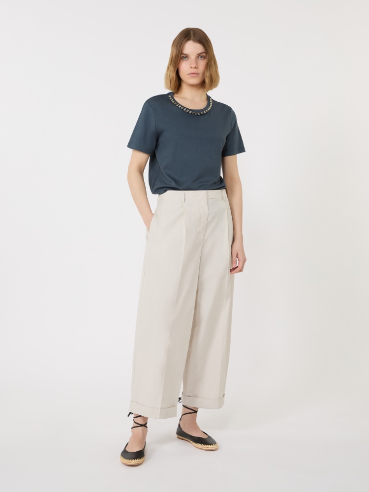 Cotton and modal T-shirt - ULTRAMARINE - Max Mara - 1