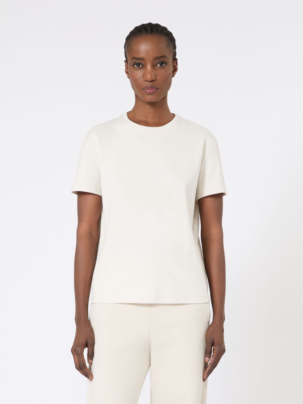Embroidered jersey T-shirt - SAND - Max Mara - 5