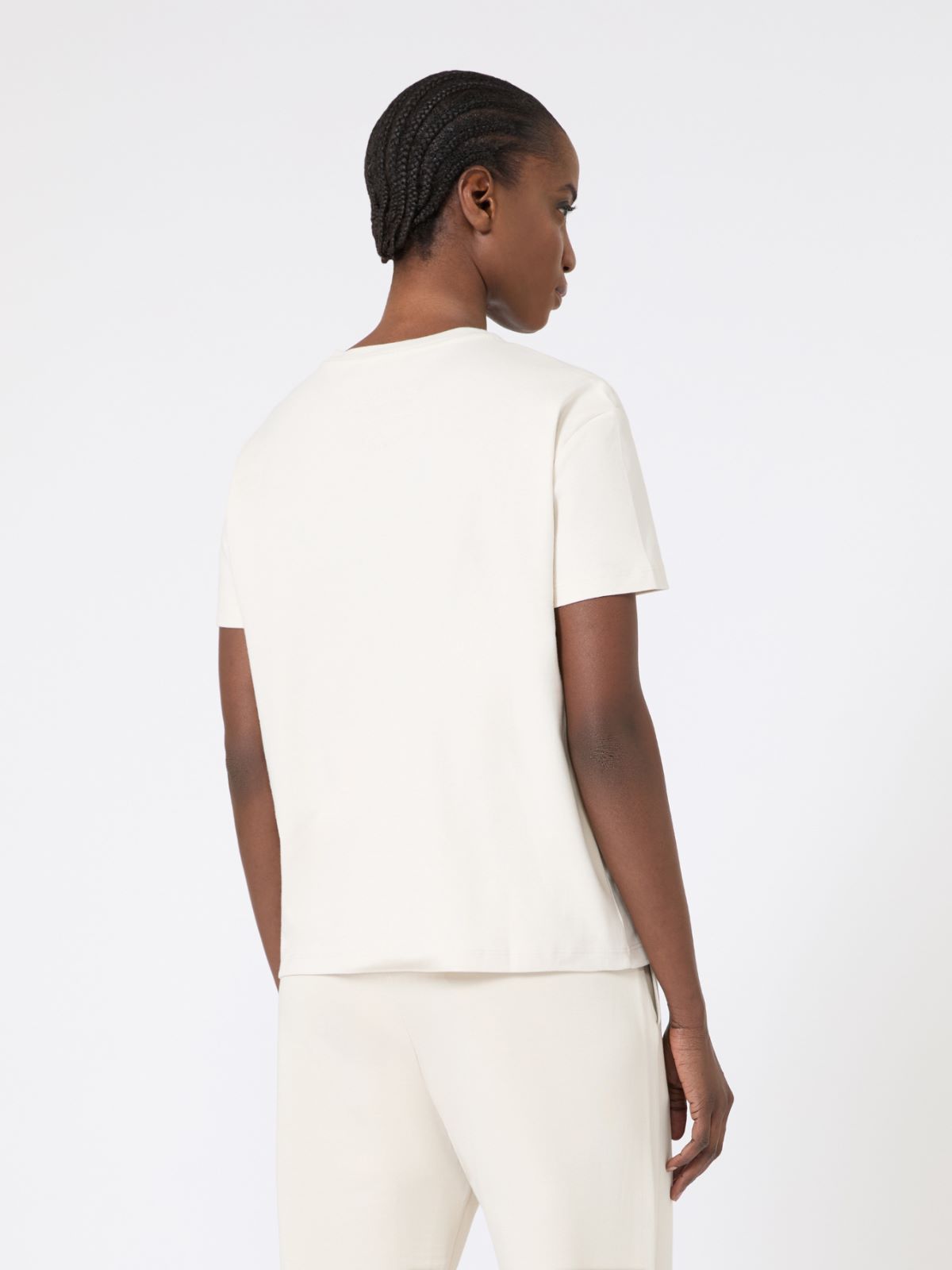 Embroidered jersey T-shirt - SAND - Max Mara - 5