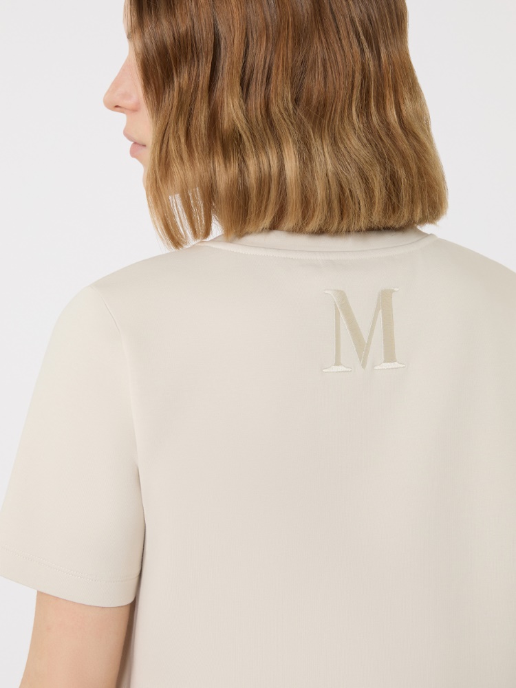 Scuba jersey T-shirt - BEIGE - Max Mara - 4