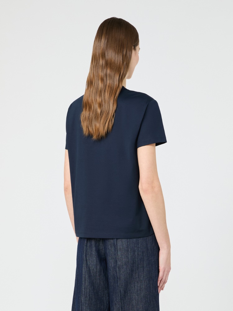 [エディーレ] ピュア コットン ジャージー プリント  Tシャツ - ULTRAMARINE - 3