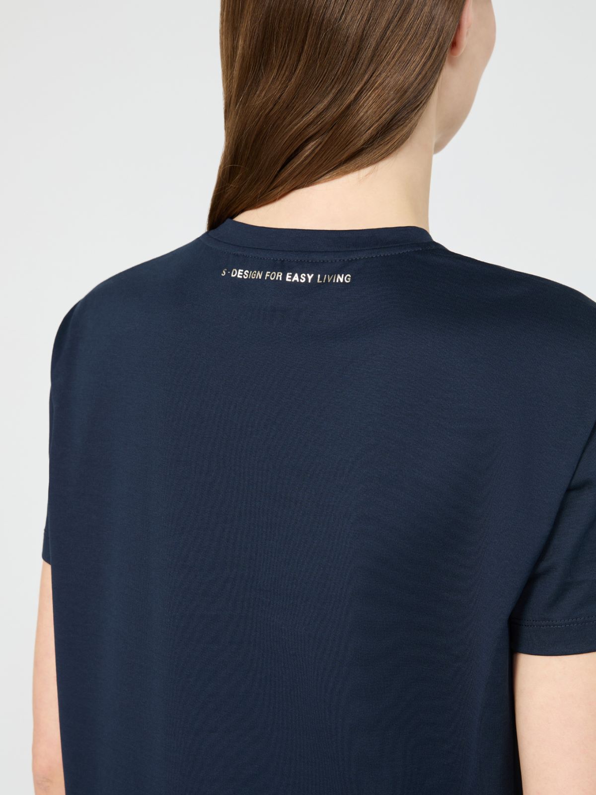 [エディーレ] ピュア コットン ジャージー プリント  Tシャツ - ULTRAMARINE - 5