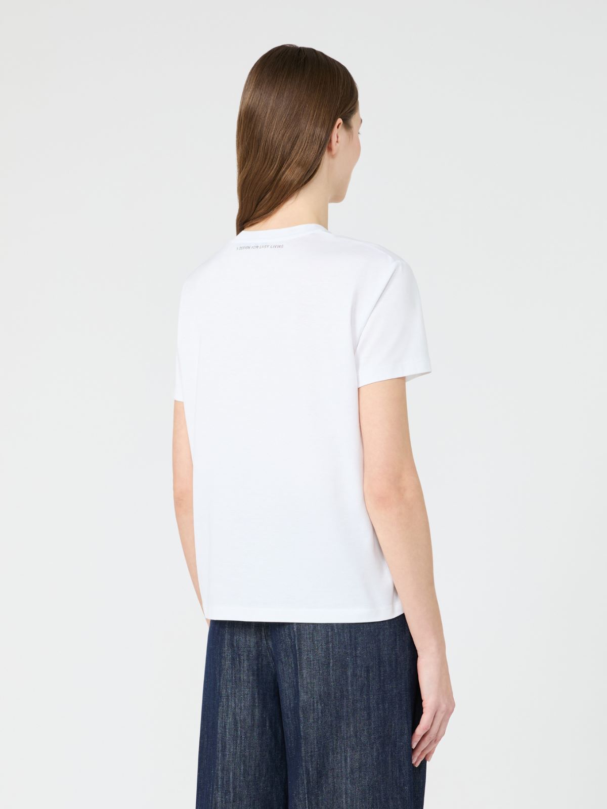 [エディーレ] ピュア コットン ジャージー プリント  Tシャツ - WHITE - 3