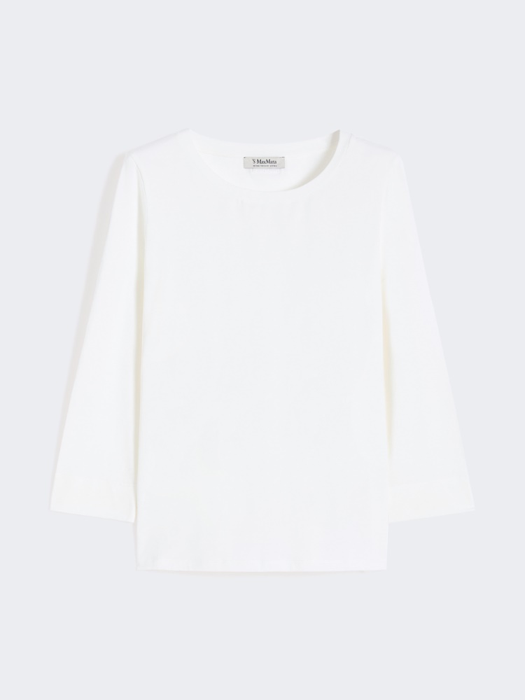 T-shirt in maglia di cotone - WHITE - Max Mara