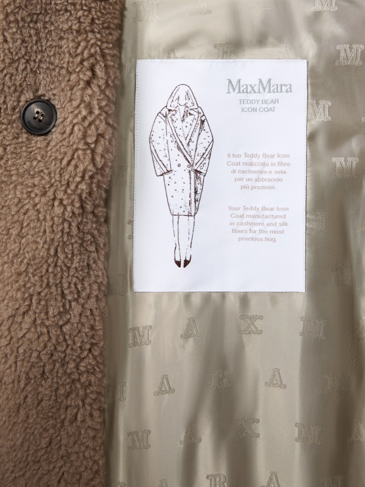 Cashmere Teddy Bear Icon Coat - SAND