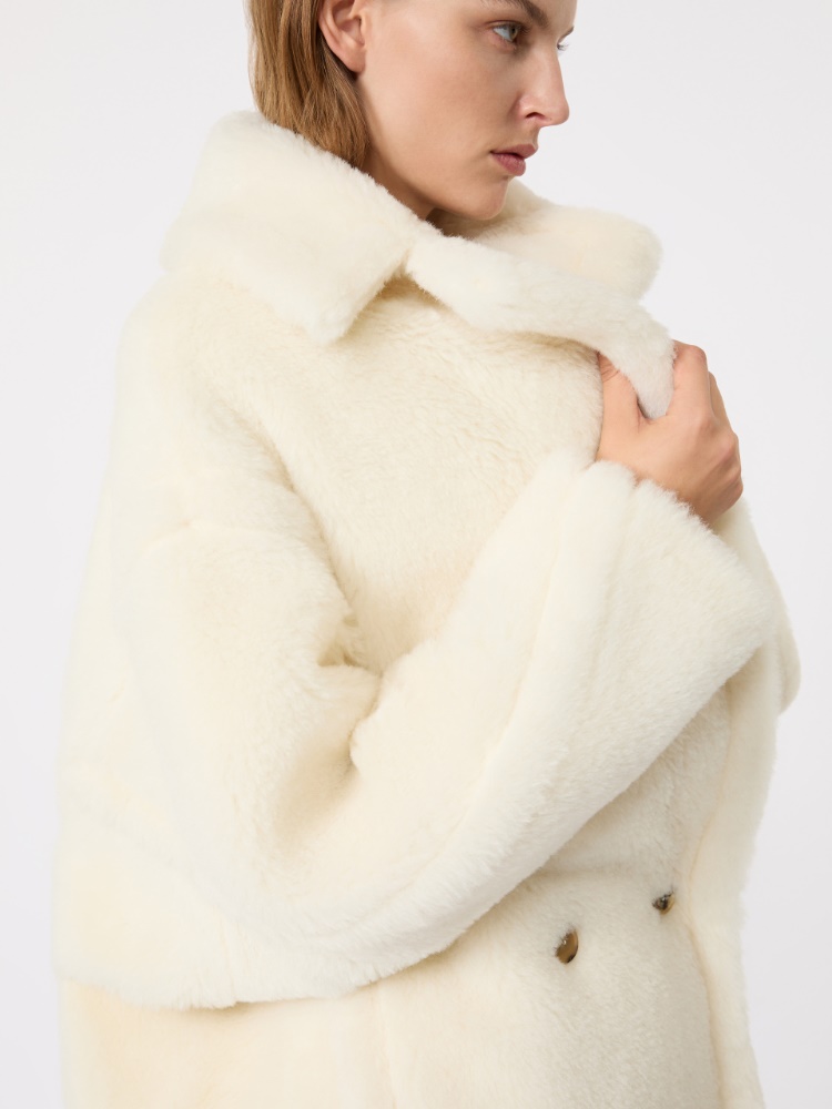 Abrigo Teddy Bear Icon de alpaca y lana - BLANCO - 5