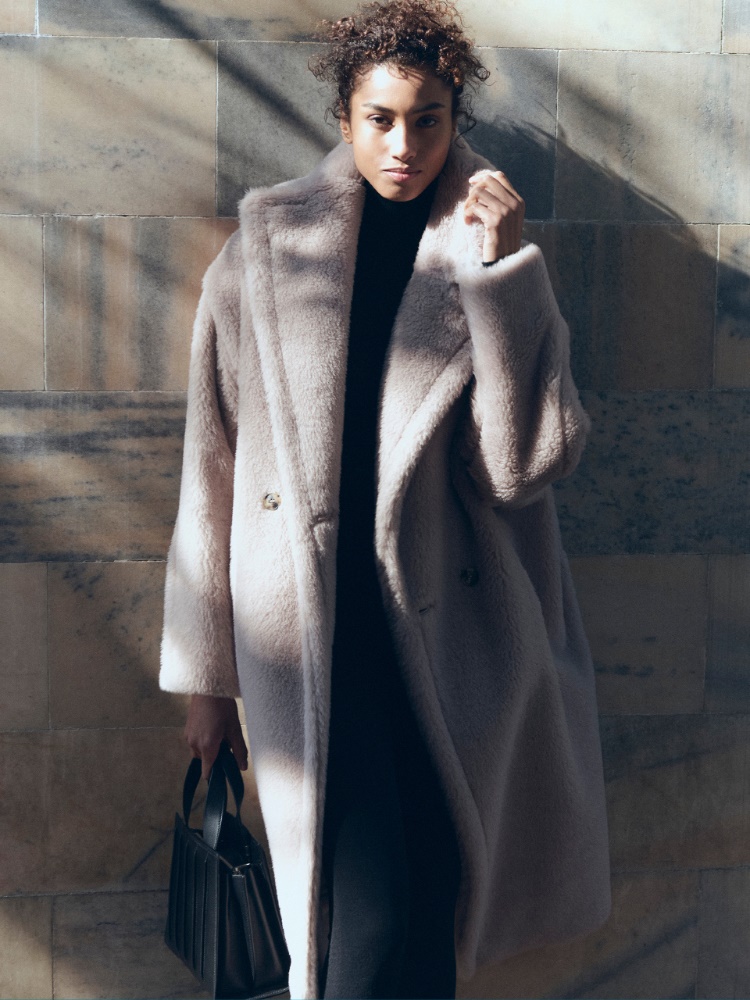 Teddy Bear Icon Coat in alpaca and wool + SAND - Max Mara