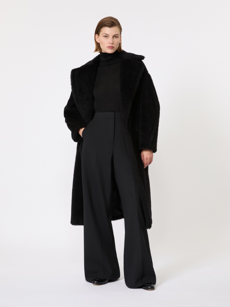 Teddy Bear Icon Coat in alpaca and wool - BLACK