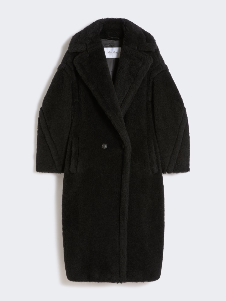 Teddy Bear Icon Coat in alpaca and wool - BLACK