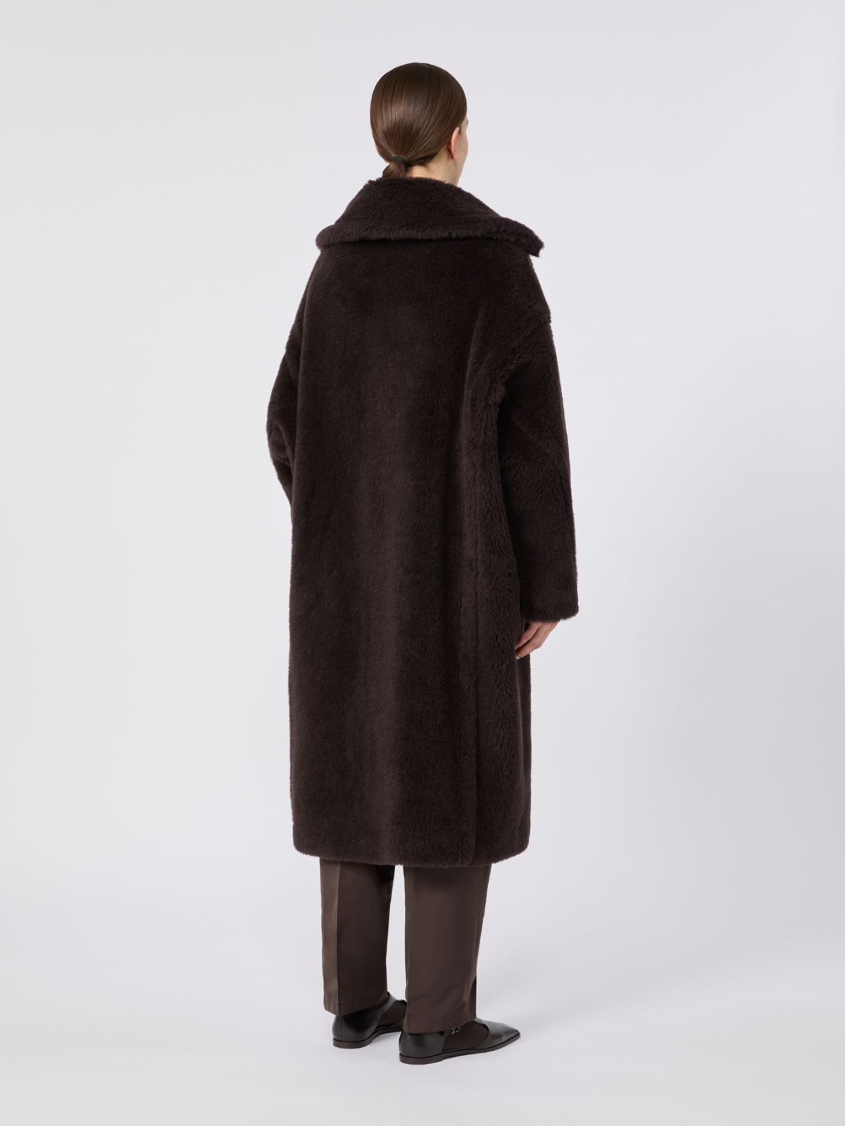 Teddy Bear Icon Coat in alpaca and wool - DARK BROWN - Max Mara - 3