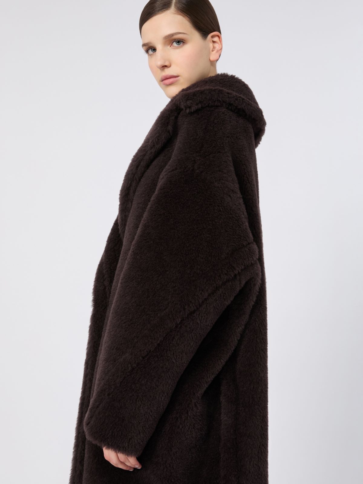 Teddy Bear Icon Coat in alpaca and wool - DARK BROWN - Max Mara - 4