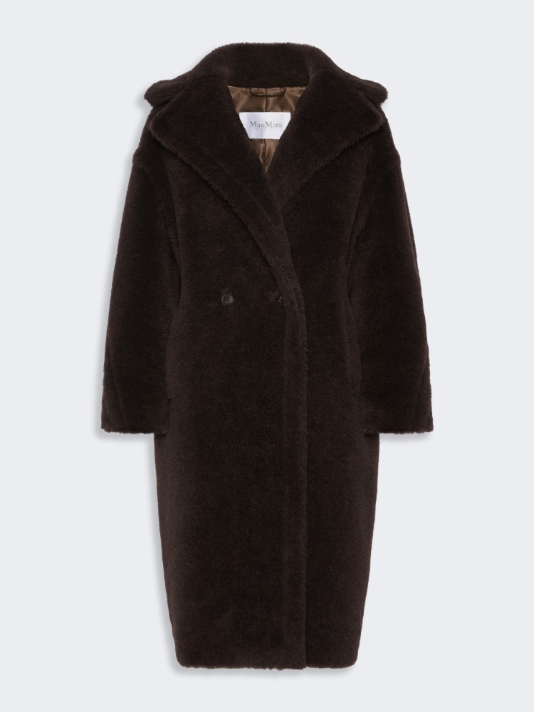 Teddy Bear Icon Coat in alpaca and wool - DARK BROWN