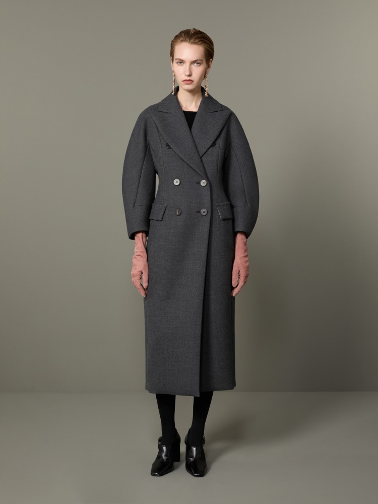 Dwurzędowy płaszcz Monsieur z czesanej wełny - ŚREDNIOSZARY - Max Mara - 2