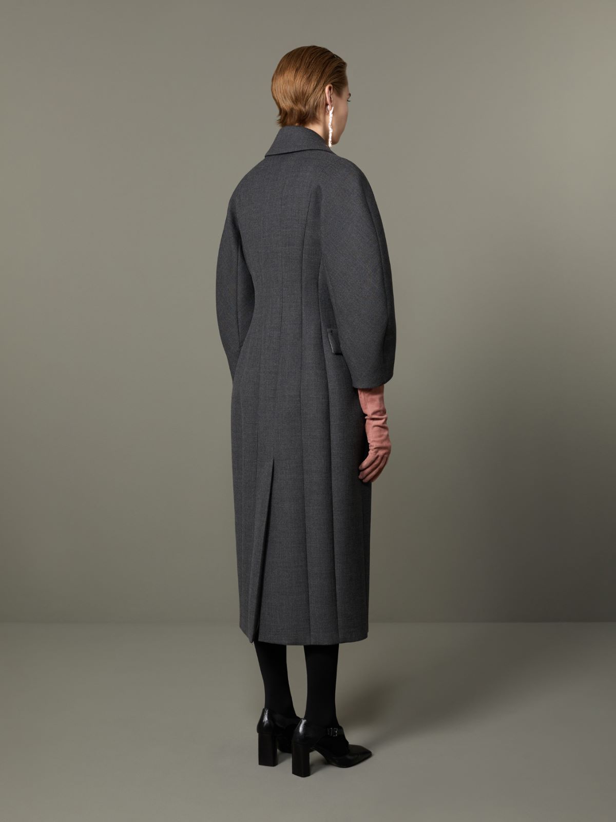 Dwurzędowy płaszcz Monsieur z czesanej wełny - ŚREDNIOSZARY - Max Mara - 3