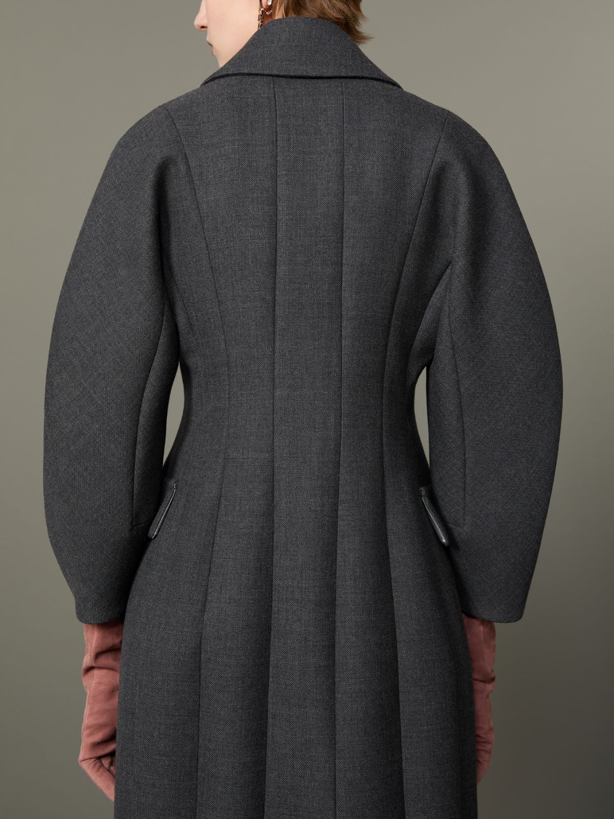 Dwurzędowy płaszcz Monsieur z czesanej wełny - ŚREDNIOSZARY - Max Mara - 5