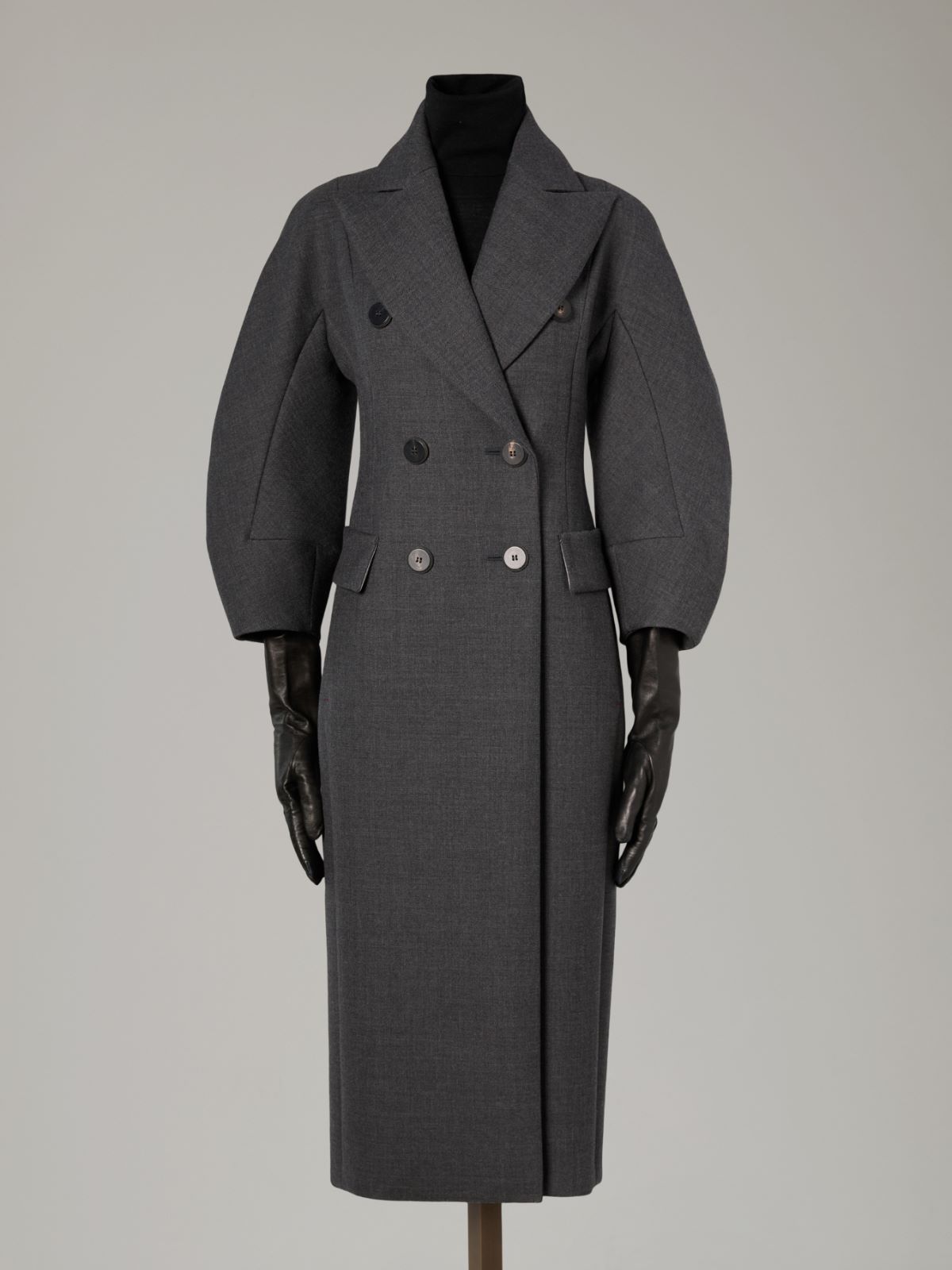 Dwurzędowy płaszcz Monsieur z czesanej wełny - ŚREDNIOSZARY - Max Mara - 6