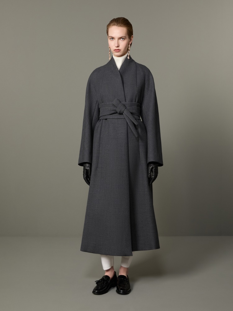 Płaszcz kimono z czesanej wełny - ŚREDNIOSZARY - Max Mara - 2