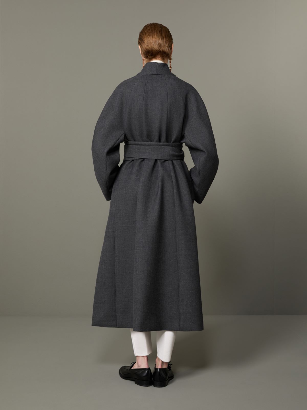 Płaszcz kimono z czesanej wełny - ŚREDNIOSZARY - Max Mara - 3