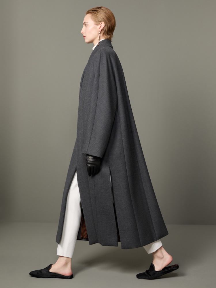 Płaszcz kimono z czesanej wełny - ŚREDNIOSZARY - Max Mara - 4