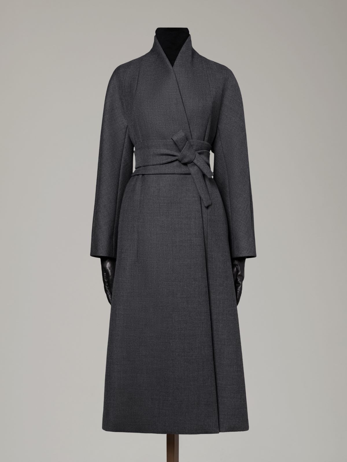 Płaszcz kimono z czesanej wełny - ŚREDNIOSZARY - Max Mara - 6