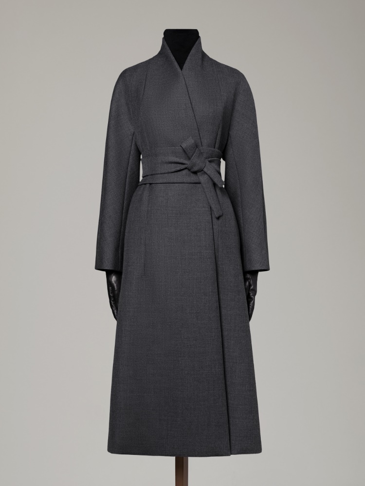 Płaszcz kimono z czesanej wełny