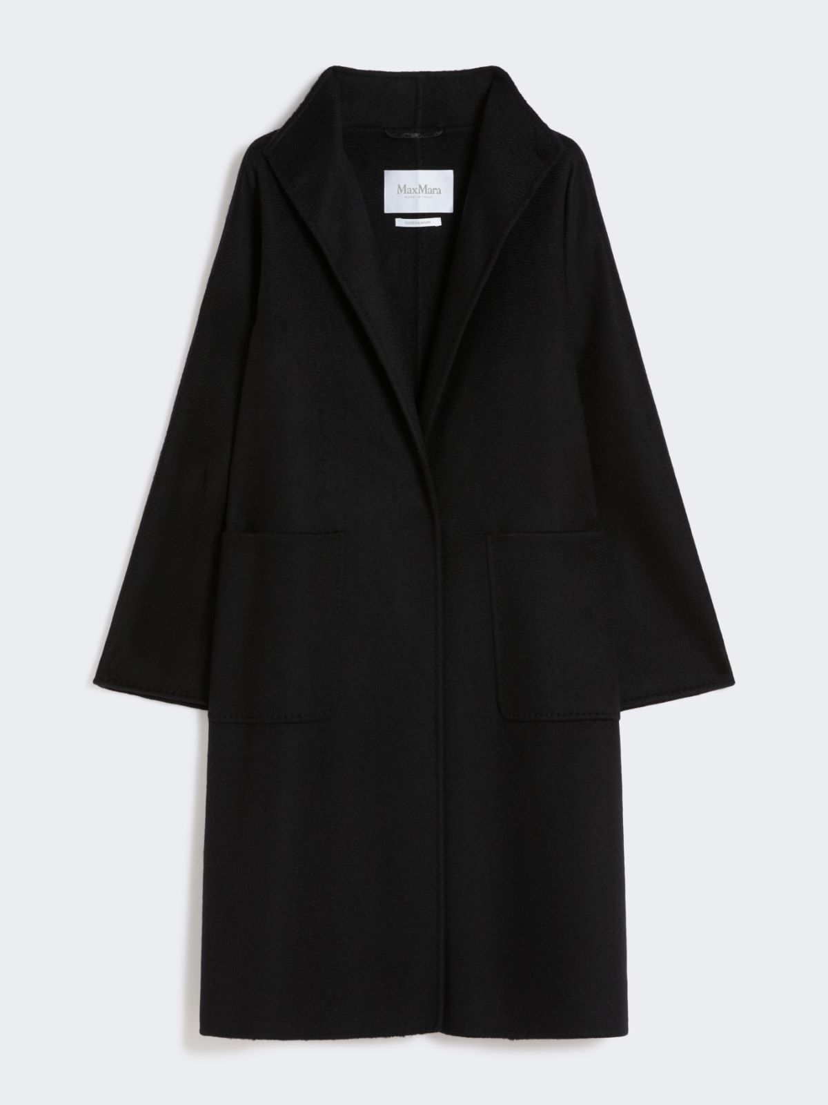 Midi cashmere cardigan coat - BLACK - 6