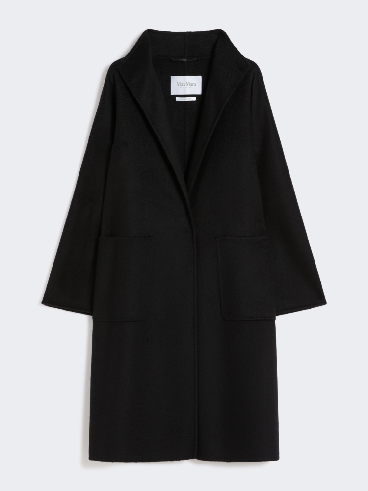 Midi cashmere cardigan coat - BLACK - 6