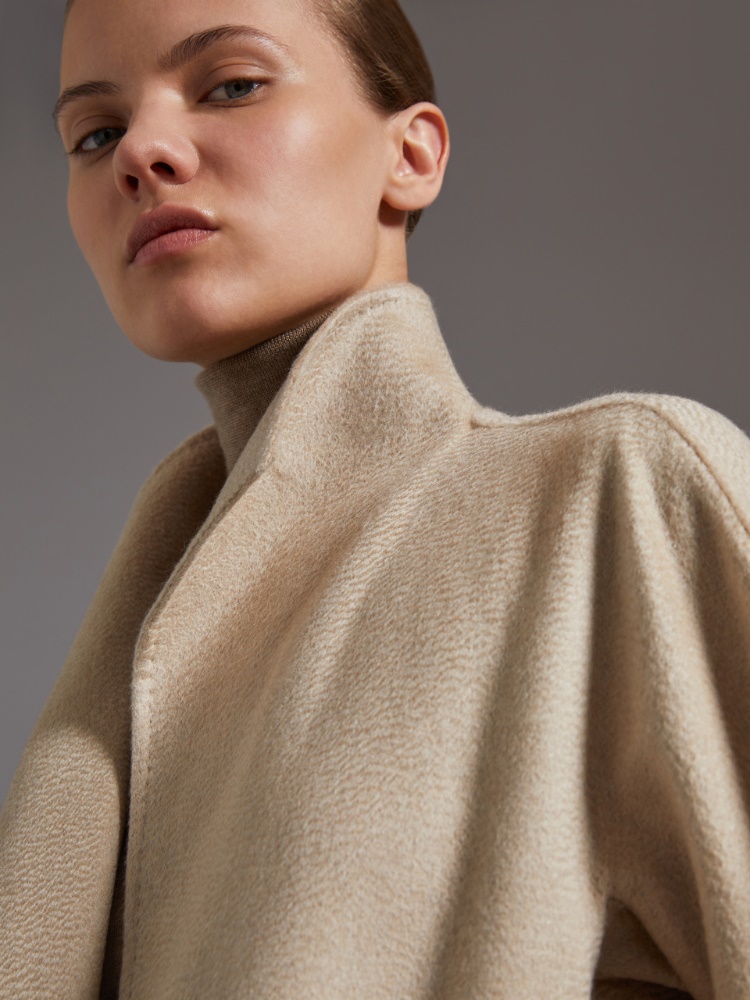 Manteau cardigan mi-long en cachemire - SABLE - 4