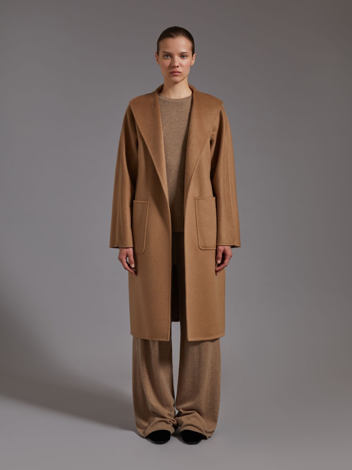 Midi cashmere cardigan coat - CAMEL - 2