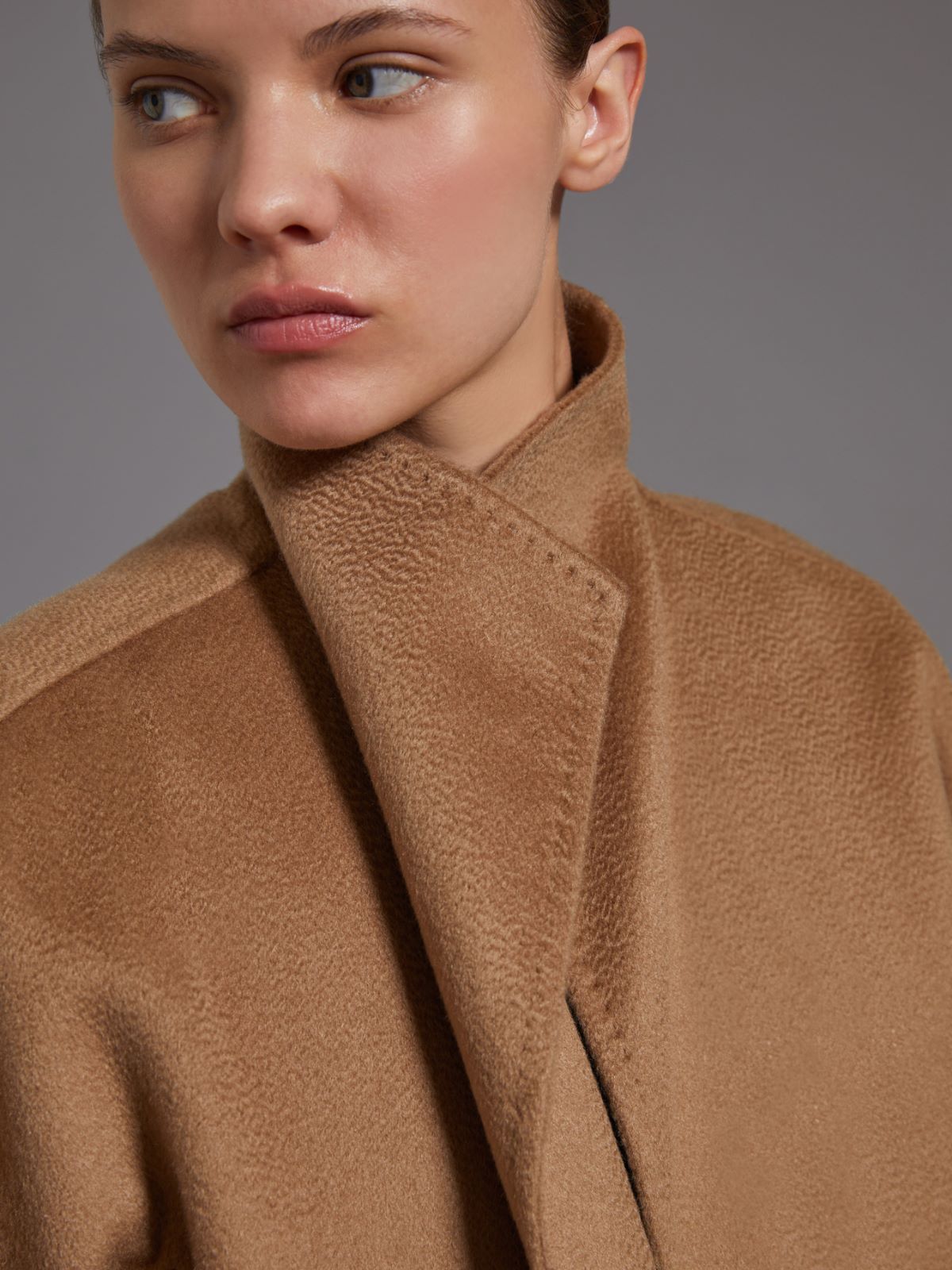 Midi cashmere cardigan coat - CAMEL - 5