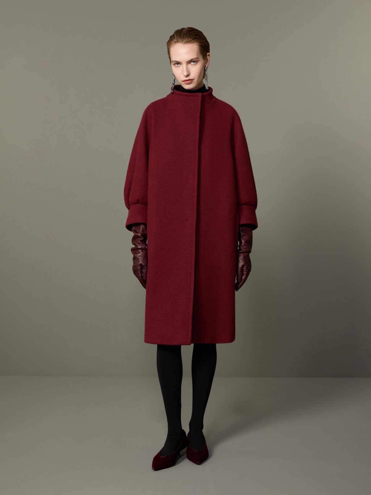 Cashmere cocoon coat - BORDEAUX - Max Mara - 2