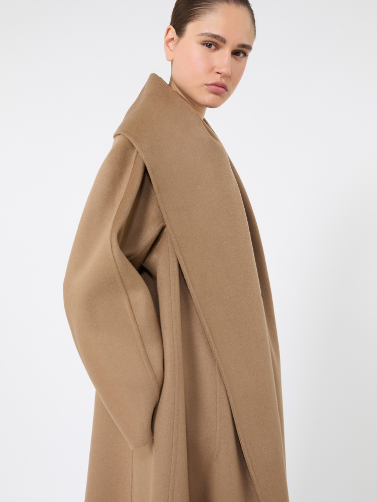Reversible foulard coat in brushed cashmere - HAZELNUT BROWN - Max Mara - 4