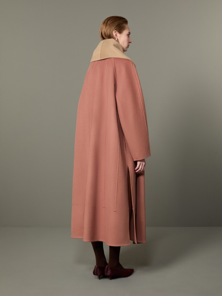 Dwustronny płaszcz foulard z drapanego kaszmiru - RÓŻOWY CIENIOWANY - Max Mara - 3