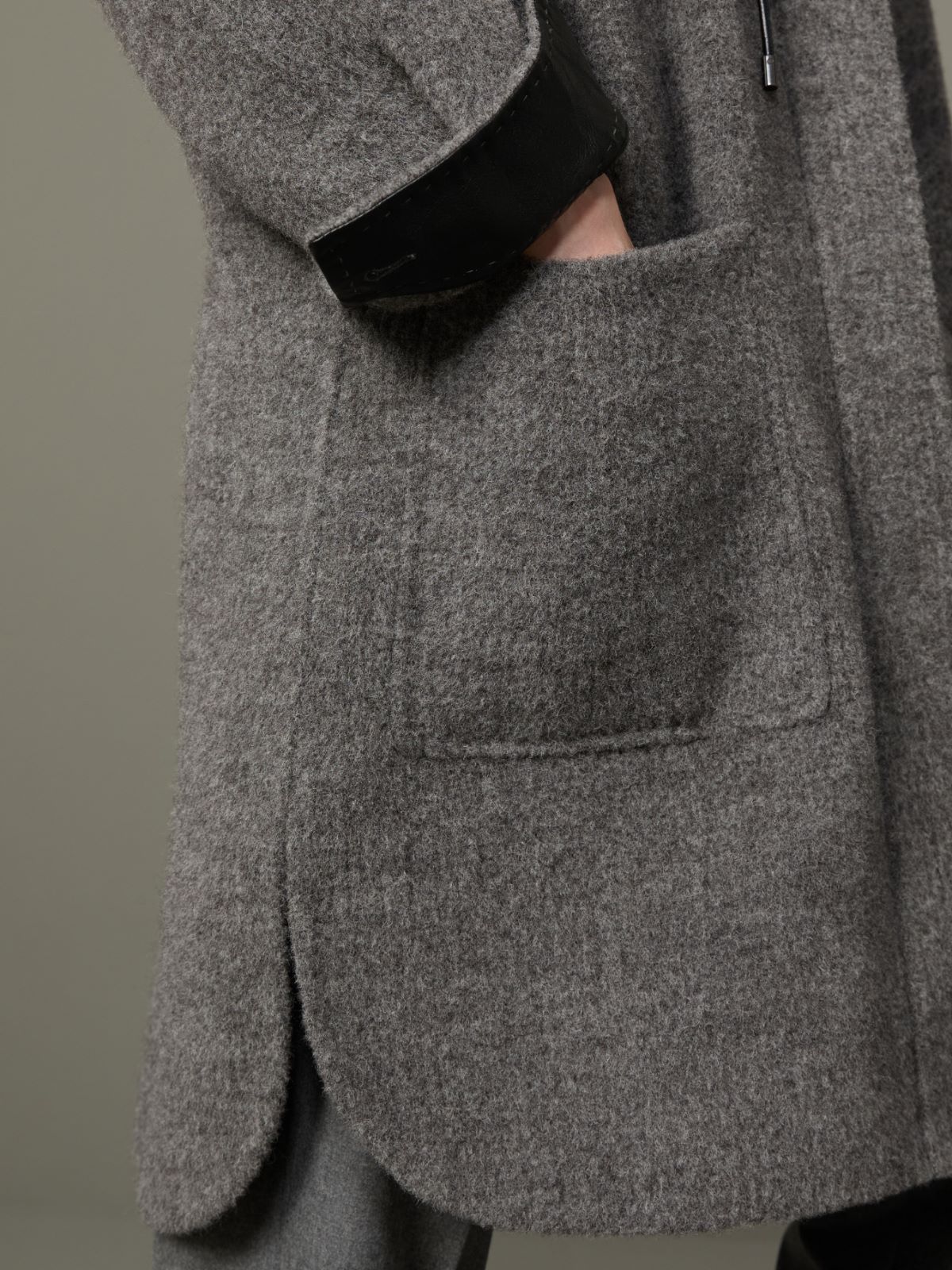 Płaszcz parka z baby lamy - ŚREDNIOSZARY - Max Mara - 5