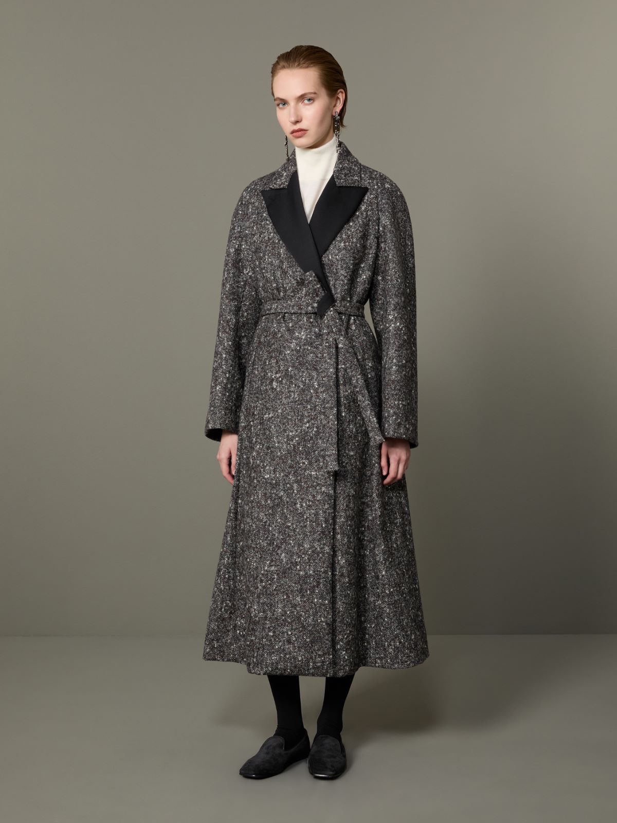 Wool and alpaca redingote coat - MEDIUM GREY - Max Mara - 2