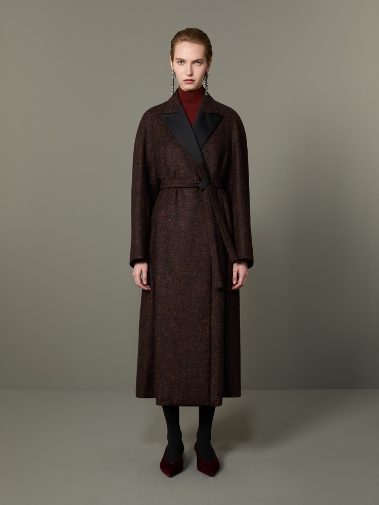 Wool and alpaca redingote coat - DARK BROWN - Max Mara - 2