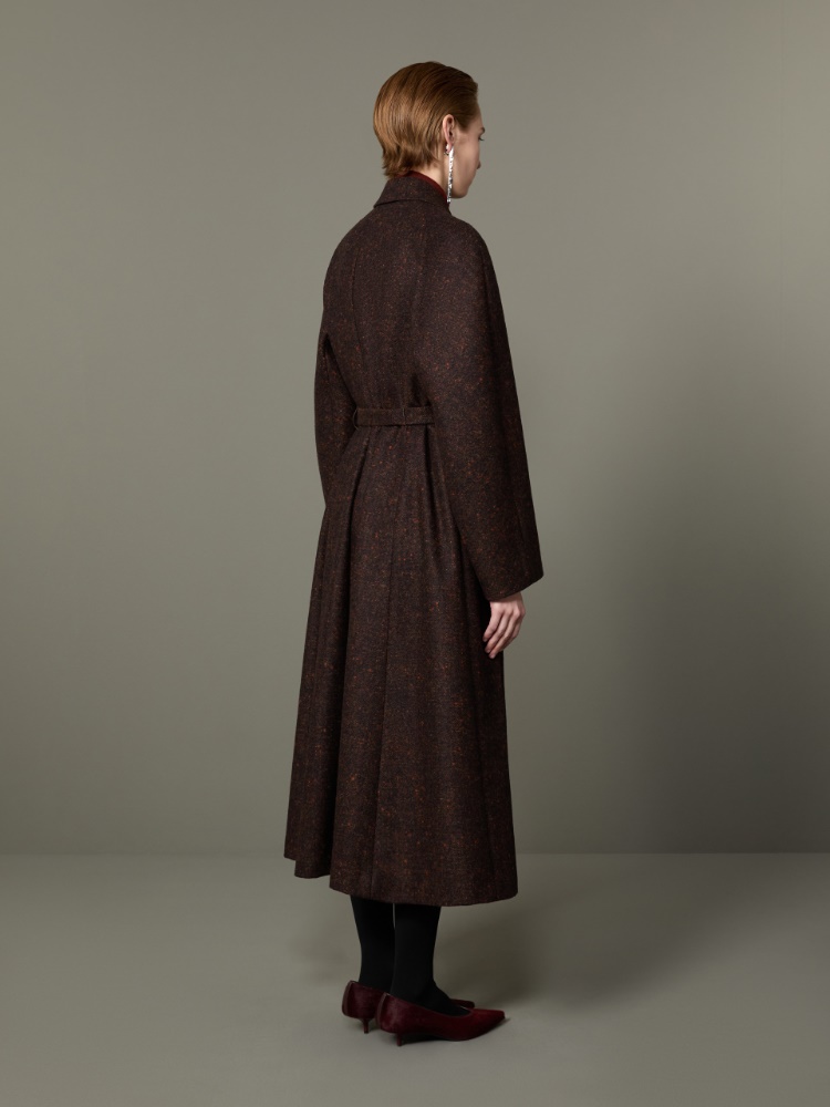 Wool and alpaca redingote coat - DARK BROWN - Max Mara - 3