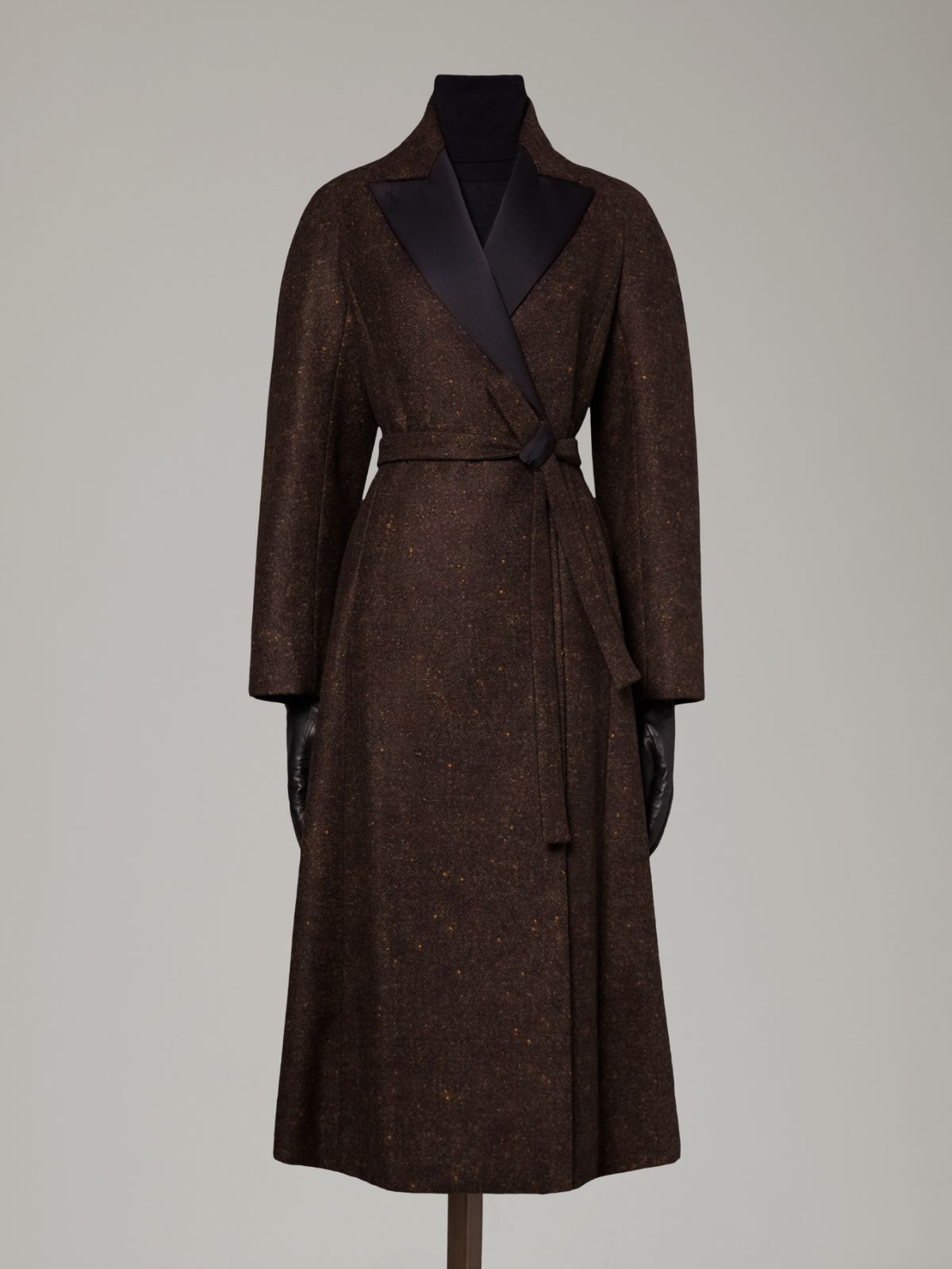 Wool and alpaca redingote coat - DARK BROWN - Max Mara - 6