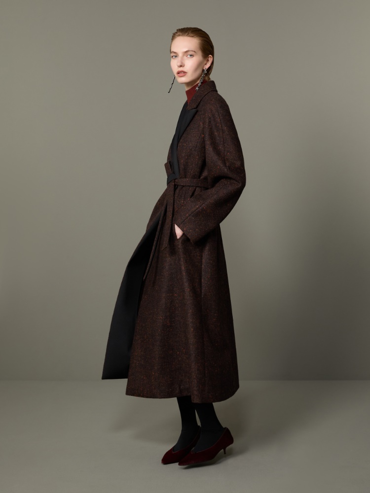 Wool and alpaca redingote coat - DARK BROWN - Max Mara