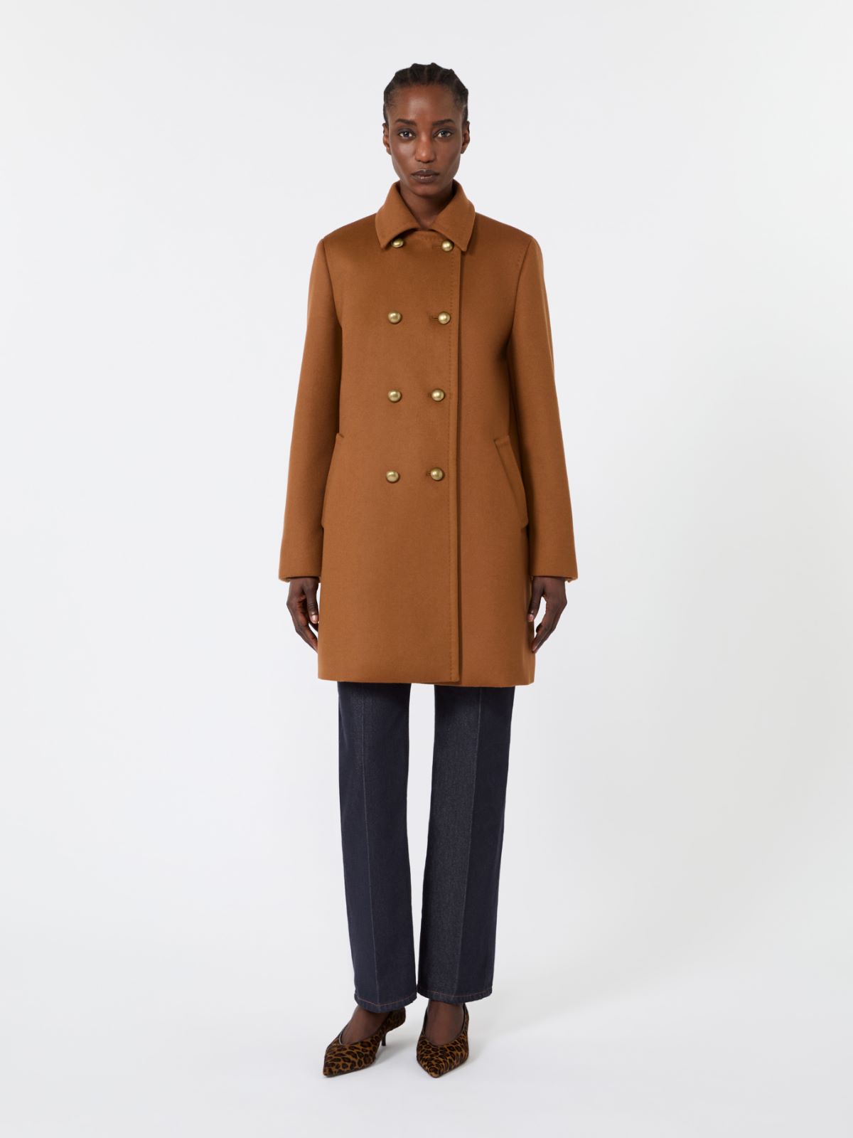 Double-breasted wool broadcloth coat - TOBACCO - Max Mara - 2