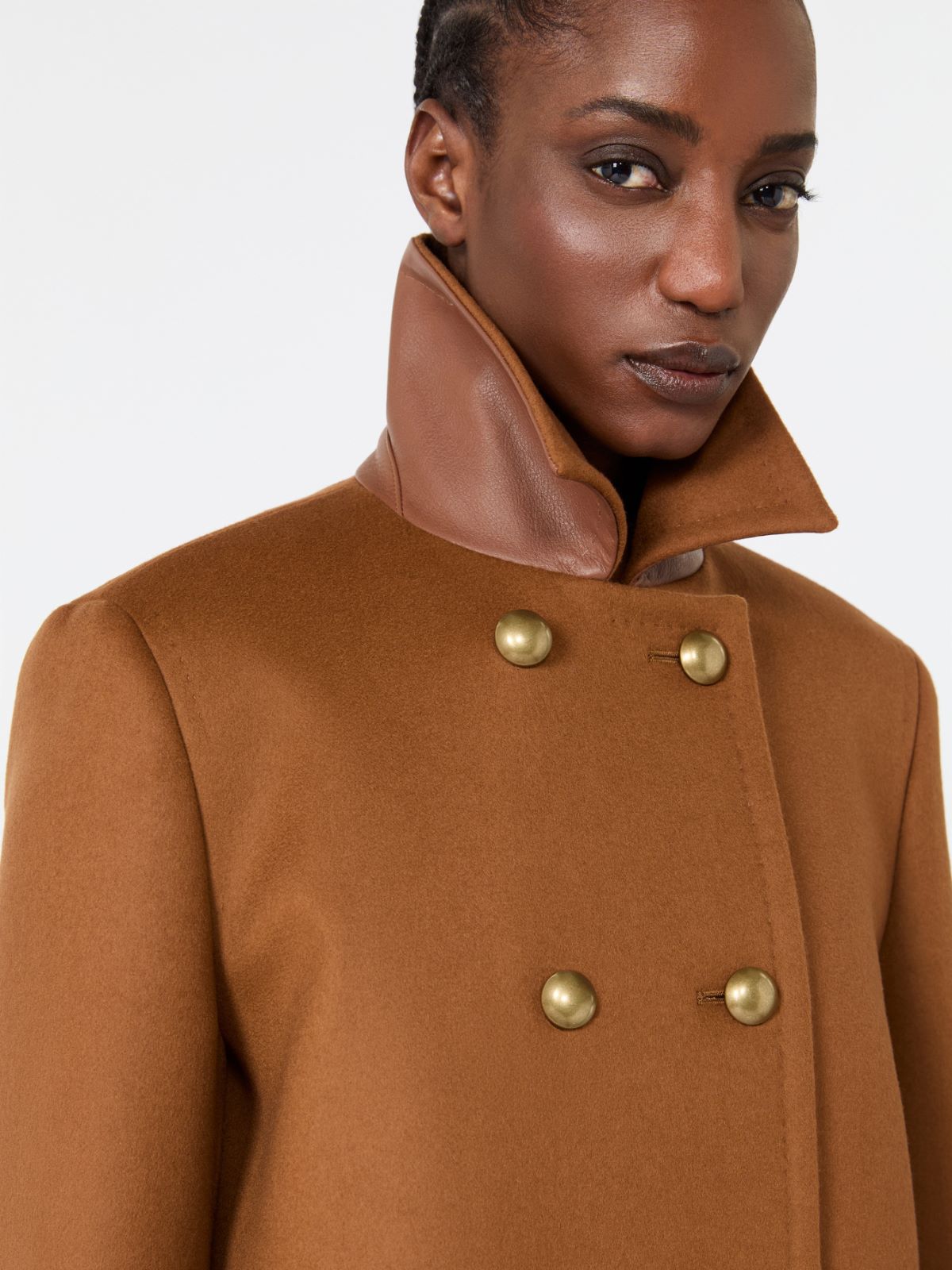 Double-breasted wool broadcloth coat - TOBACCO - Max Mara - 4