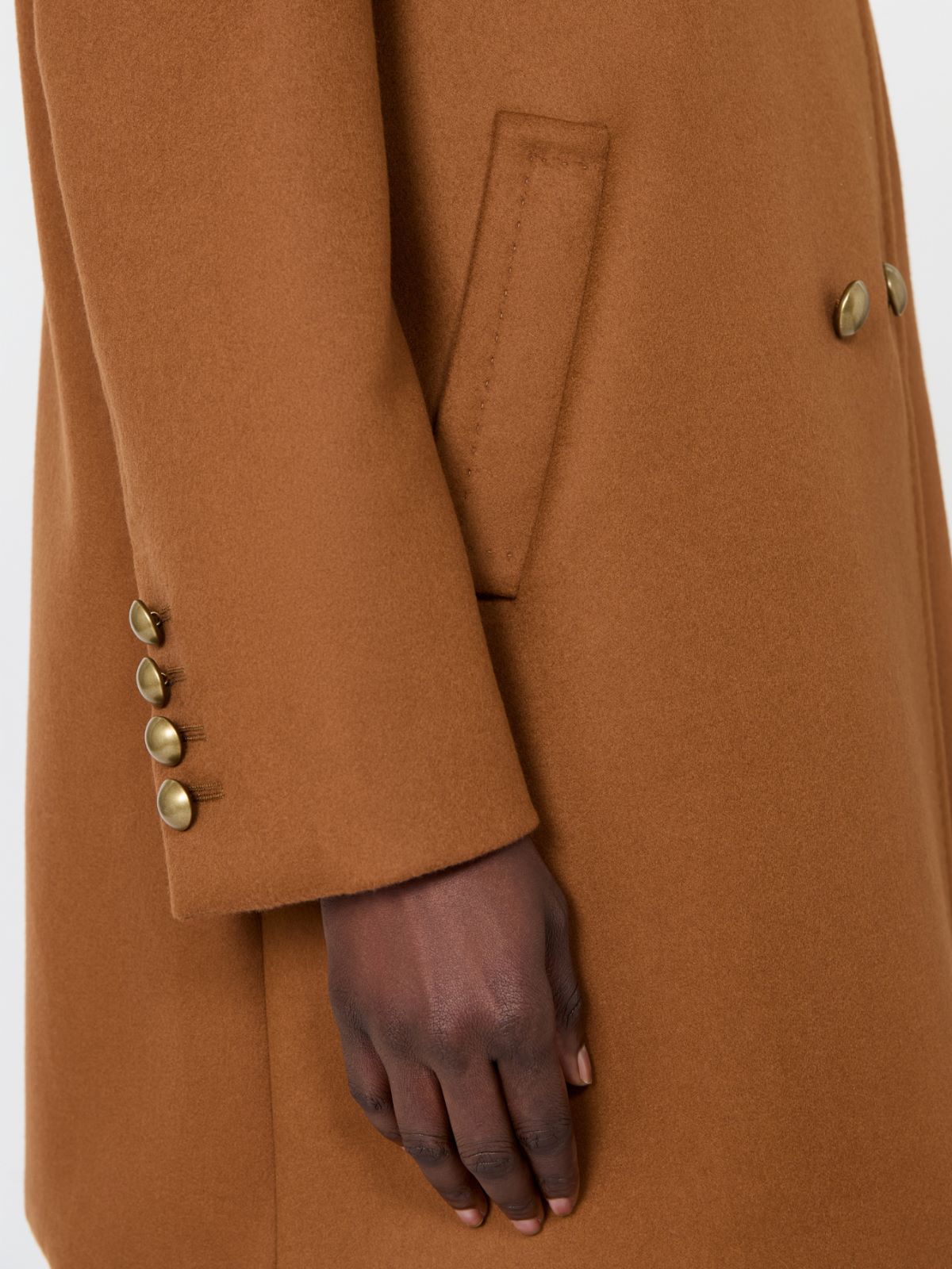 Double-breasted wool broadcloth coat - TOBACCO - Max Mara - 5