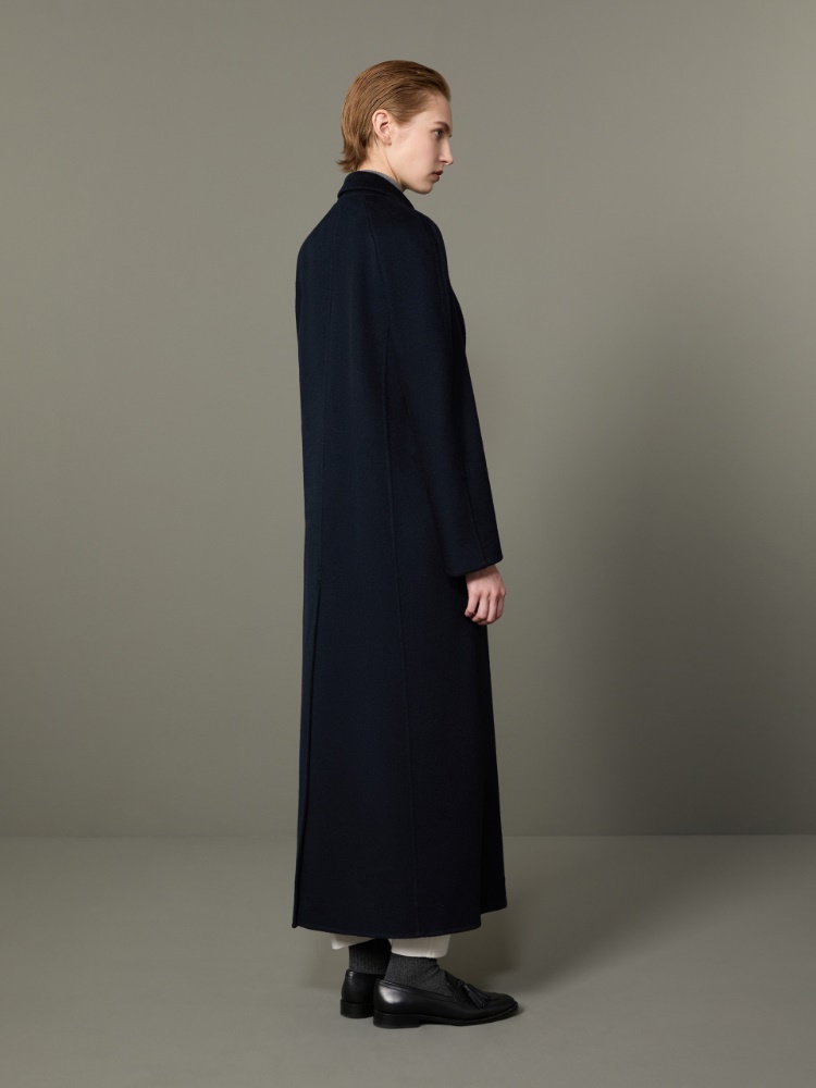 Dwurzędowy płaszcz z drapanego kaszmiru - CIEMNOGRANATOWY - Max Mara - 3