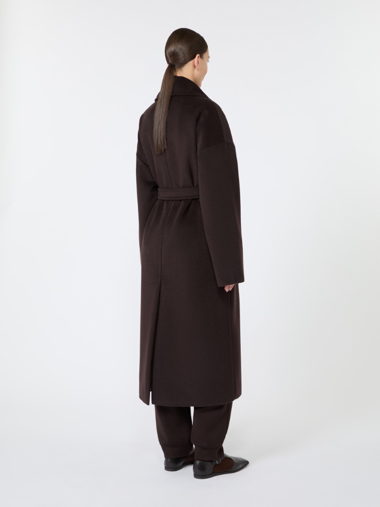 Wool, alpaca and cashmere robe coat - CIEMNOBRĄZOWY - Max Mara - 3