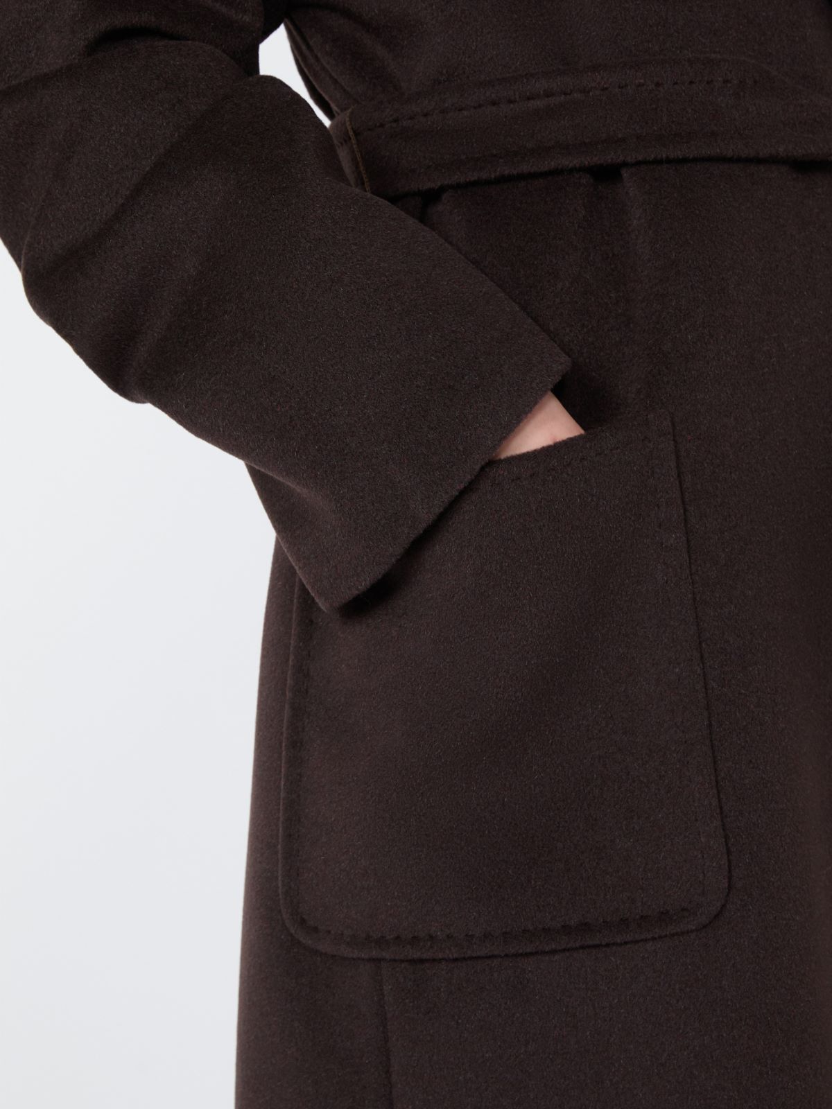 Wool, alpaca and cashmere robe coat - CIEMNOBRĄZOWY - Max Mara - 5