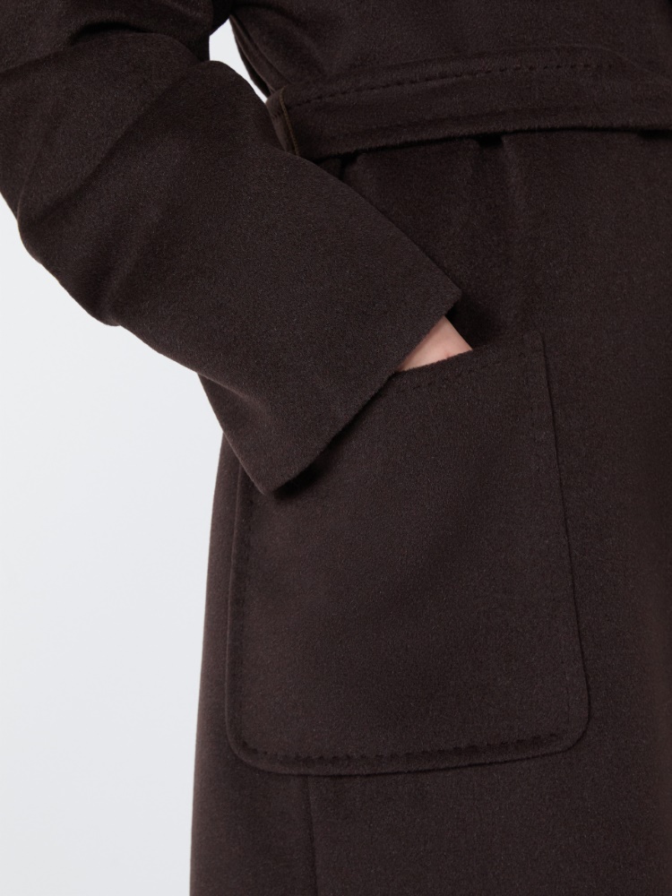 Wool, alpaca and cashmere robe coat - CIEMNOBRĄZOWY - Max Mara - 5