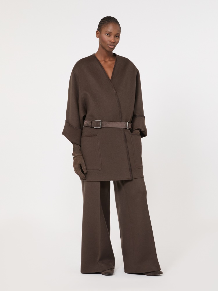 Cashmere cape-style coat - MUD
